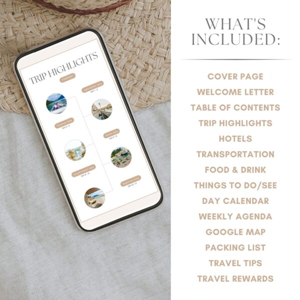 Digital Travel Itinerary  (Tan) - Image 3